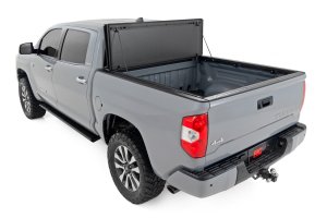 Toyota Tundra Hard Tri-Fold Flip Up Bed Cover - Rear - Rough Country - 5'7